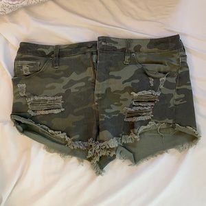 Camo Jean shorts